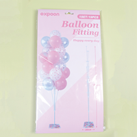 Nouvel ensemble de colonnes flottantes transparentes en plastique pour ballons, idéal pour les anniversaires, banquets, événements sportifs, décoration de fête avec base colorée