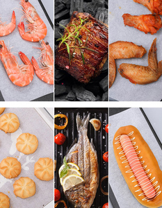 Al por mayor LXM151 Papel de silicona redondo de doble cara resistente a altas temperaturas para hornear, barbacoa y freidora de aire - Product Image 4