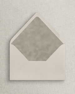 Enveloppe d'invitation de mariage de luxe blanche carrée à rabat, avec doublure à motif floral, motif botanique vintage, impression personnalisée à bords festonnés - Product Image 2