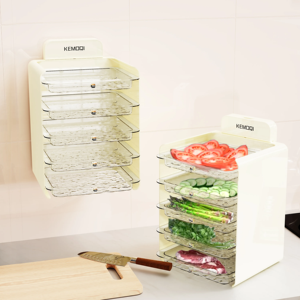 Küche Multifunktions-Seitensc halen platte 5-lagige Hot Pot Zubereitung Tablett Lagerung Obst-und Gemüse teller Geschirr trockner - Product Image 3