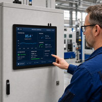 Ordinateur industriel tout-en-un 13,3 pouces avec écran tactile capacitif, Windows, sans ventilateur, intégré, automatisation HMI