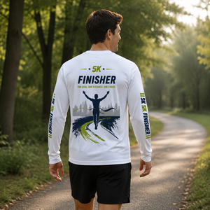 T-shirt de course personnalisé à manches longues pour souvenirs de course 5K, chemise de club de course, événement marathon, respirant - Product Image 3