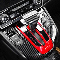 Ensemble complet de garnitures intérieures en ABS style fibre de carbone rouge, compatibles avec CR-V 2017-2022, accessoires de modification intérieure de voiture