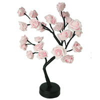 Arbre artificiel en forme de rose LED, lumières de nuit à LED blanc chaud, variateur d'intensité, IP33, chambre à coucher, occasions spéciales, Saint-Valentin