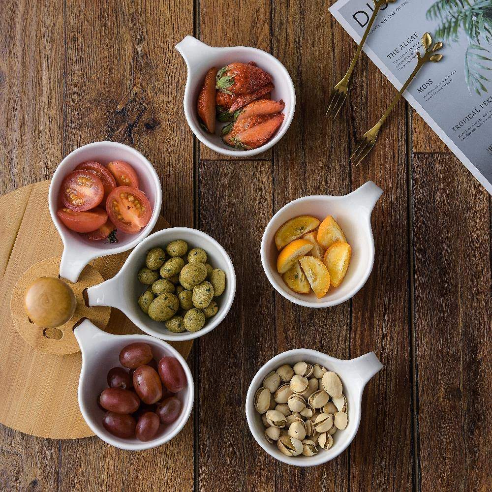 Set Di 4 Ciotoline In Ceramica A Forma Di Foglia - Per Salse, Dessert E Snack - Foto 6