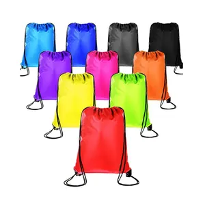 Custom Logo Printing Eco-friendly Gym 210D Nylon Polyester Sports Drawstring Backpack Bag