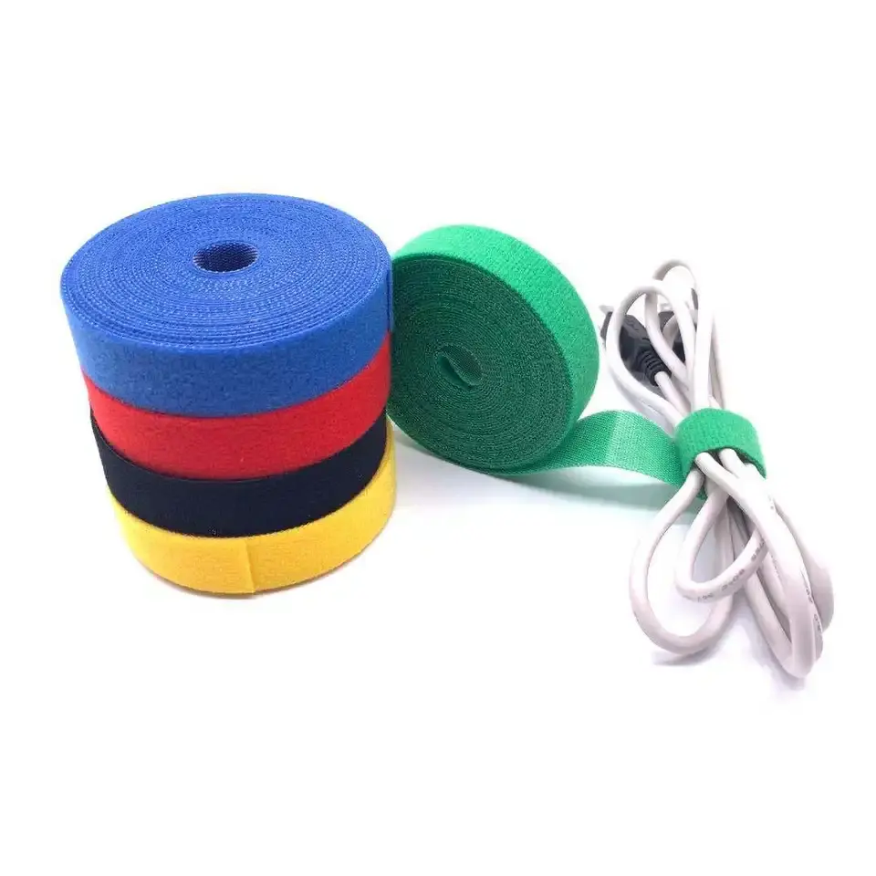 Hot Sale 5cm-20 cm Reusable Hook and Loop Tape 100% Nylon Self Adhesive Double Side Tapes For Cable Management