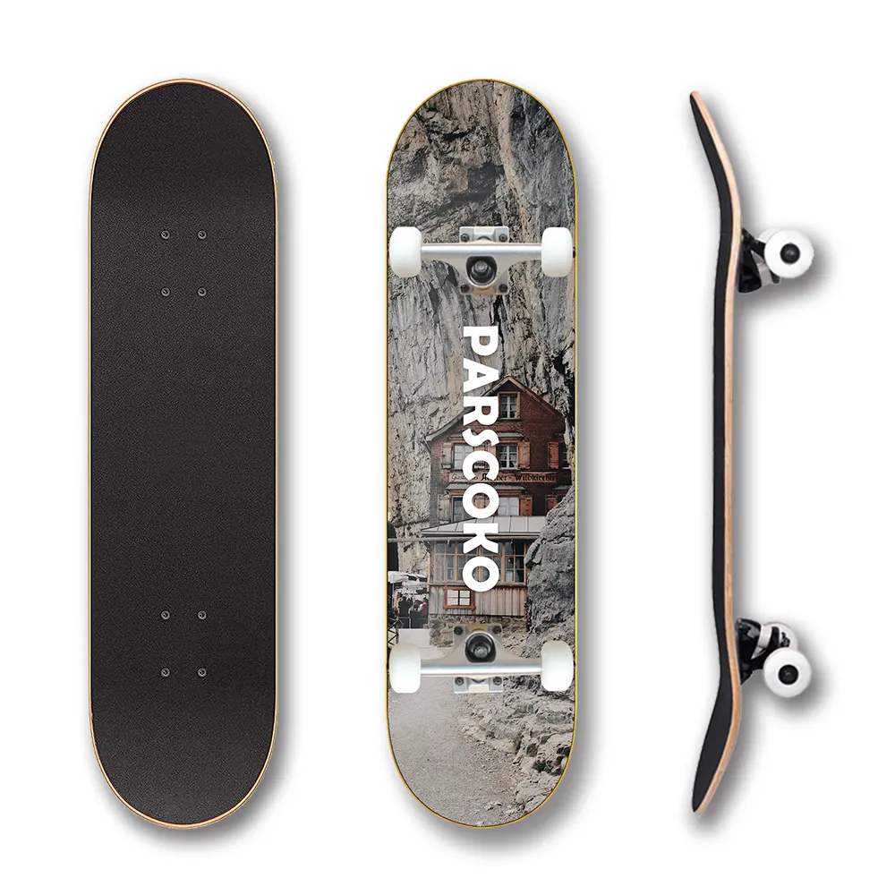 Skateboard wood tech round blank parts deck northeast maple 7 ply tavole da skate stampate in legno