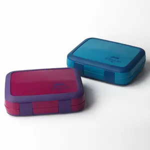 升级的三格幼儿学校午餐容器，带勺子午餐盒，适用于儿童便当盒