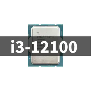 Processeur CPU Core I3-12100 3.3 Ghz 4 cœurs 8 fils Bureau L3 = 12M 60W LGA 1700 2/5000 Original LGA1700 MALAY 12 Mo 5 Mo Oem Intel