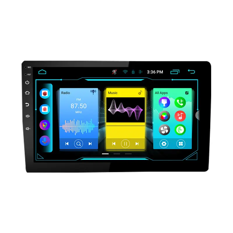 Đầu Phát Dvd GPS BT5.0 Android 10, Thiết Bị Phát Nhạc Màn Hình Cảm Ứng 9 Inch Với 2,5D Double Din 2G 32G DSP Carplay AM RDS