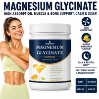 AegleWell OEM Poudre de Glycinate de Magnésium Saveur Mangue Margarita 200mg Magnésium 800mg Glycine Soutien Musculaire et Osseux Sommeil Apaisant