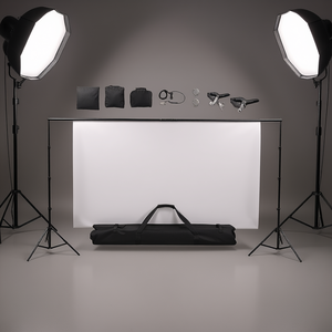 Support de fond photo professionnel 10 pieds, kit de toile de fond blanche, cadre de support d'éclairage de studio avec sac de transport pour séances professionnelles - Product Image 2