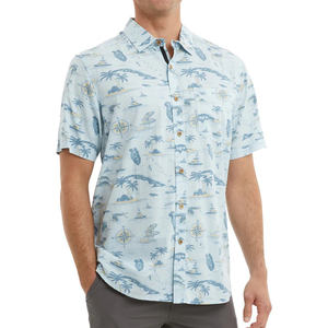 Camisa de pesca con capucha, diseño personalizado, estampado Ripstop, para tallas grandes y altas, bordada, perforada, con botones. - Product Image 1