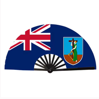 Éventails à main drapeau de Montserrat, personnalisés, grands, pour la danse en ligne, les fêtes en plein air et les mariages