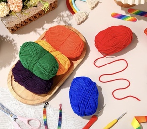 Sợi len nhung mềm mại cao cấp cho bé, len sữa cotton dùng để đan móc, len chùm dùng cho đồ handmade áo len, giày dép, búp bê cho trẻ em - Product Image 1