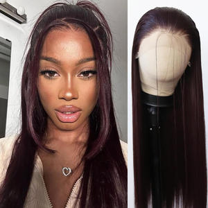 Wholesale Soft Eco-Friendly Lace Front <b>Wig</b> Kinky Straight <b>Synthetic</b> Hair Resistant Natural Hairline Non-adhesive Heat Resistant - Product Image 2