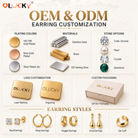 Boucles d'oreilles pendantes LUCKYJIU personnalisées en émail couleur avec zircone cubique, en acier inoxydable 316L plaqué or 18 carats PVD, étanches, OEM ODM, vente en gros, usine de bijoux B2B