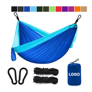 Manufacturer LOW MOQ Fast Delivery Custom Double and Single Travel Lightweight nylon parachute portable Camping Hammock Outdoors