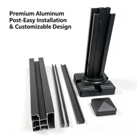 Poteau de clôture en aluminium de qualité professionnelle pour garde-corps à lattes, poteau en métal extrudé personnalisable pour projets commerciaux