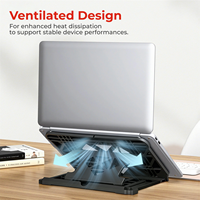 Support d'ordinateur portable pliable économique, réglable, portable, en plastique, avec base pivotante pour ordinateurs portables, tablettes et livres de 11 à 15 pouces
