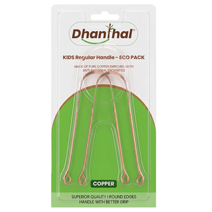 Limpiador de Lengua de Cobre para Niños Dhanthal, Material 100% Cobre Puro, Raspador de Lengua en Forma de U Hecho a Mano, Reutilizable de Primera Calidad - Product Image 3