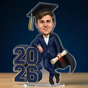 OEM ODM Soporte <span class=keywords><strong>de</strong></span> Acrílico Personalizado con <span class=keywords><strong>Caricatura</strong></span> para Regalo <span class=keywords><strong>de</strong></span> Graduación, Adorno para Pastel, Hecho a partir <span class=keywords><strong>de</strong></span> <span class=keywords><strong>Foto</strong></span>, Clase <span class=keywords><strong>de</strong></span> 2026, Regalo <span class=keywords><strong>de</strong></span> Felicitación - Product Image 3