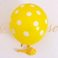 Vente en gros d'usine, ballons en latex à pois bleus personnalisés avec impression intégrale, 12 pouces