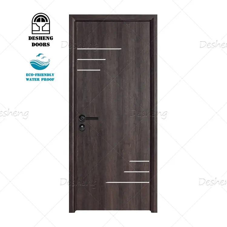 Harga pabrik kayu kenari desain sederhana terbaru MDF kayu Veneer pintu kamar pintu Interior pintu kayu Interior untuk Hotel