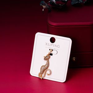 XUPING perhiasan hewan kucing anjing lumba-lumba kupu-kupu gajah lapis emas Ice Out mode Rapper personalisasi liontin liontin - Product Image 3