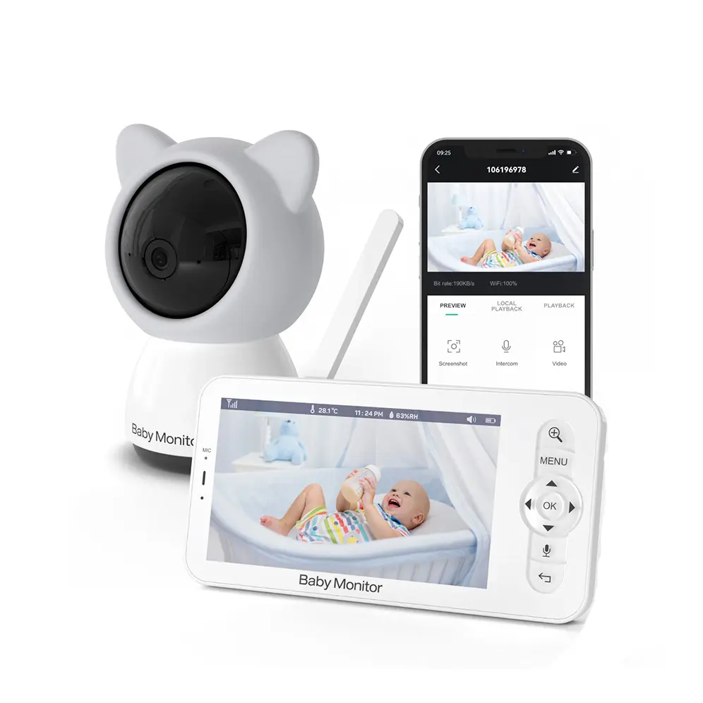 Mobile Remote Viewing Baby Monitor with Screen 5 Inch Digital Camera Smart Foon Monitor Bebe Camera VB603