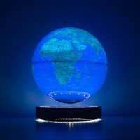 Globo Terráqueo Flotante Magnético de 8 Pulgadas 20 cm con Luces LED RGB, Lámpara Educativa Iluminada para el Aprendizaje de Niños