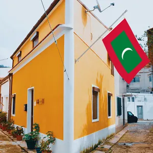 Grosir 3x5ft bendera Maldives 68D/100D poliester menyesuaikan semua negara pengiriman cepat pemasok andal pengiriman cepat