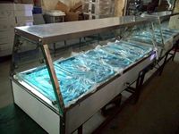 Restaurant-Buffetmaschine 5-Fach Elektrisches Bain-Marie Speisenwärmer Mit Gebogenem Glas
