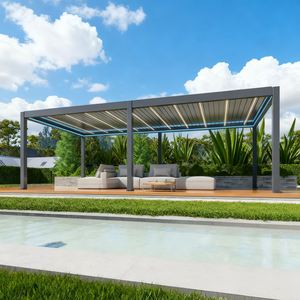 ศาลาเคลือบผงทำจากอลูมิเนียมเพอร์โกลากันน้ำสำหรับเปิดหลังคา - Product Image 3