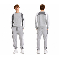 Ensemble de survêtement 2 pièces pour homme, color block, en coton, sweat-shirt et pantalon de jogging, tenue décontractée pour le sport et le quotidien