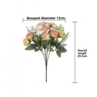 Buket Bunga Mawar Dandelion Sutra Realistis Merek YC Laris Manis, Bunga Buatan Anyaman Panjang 30cm Ramah Lingkungan Gaya Instagram