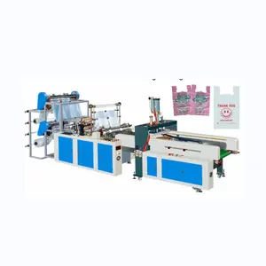 Double Layer Four Lines Plastic Bag Making Machine Hot Sealing and Cutting Making Machine