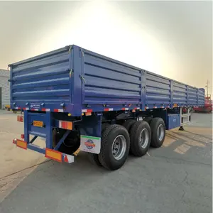 WS 3-gandar 13m baja semi-trailer dengan dinding samping untuk Trailer truk pengangkut kargo besar