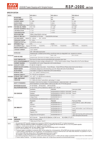 MEAN WELL RSP-2000-48, haute efficacité 92%, fonction PFC, boîtier d'alimentation 48V 2000W, automatisation industrielle, systèmes de contrôle