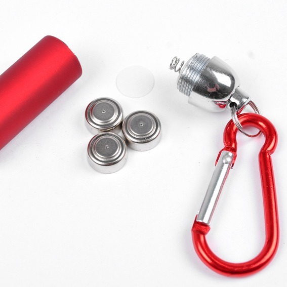 Mini Telescopic Zoom LED Flashlight with Strong Light Carabiner Electronic Handheld Factory Direct Sale Promotional Gift