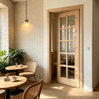 Building Decoration Solid Cedar Solid Wood Glass Door Stable Timber Interior Room Door