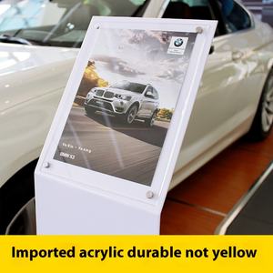 Vente en gros <span class=keywords><strong>de</strong></span> panneaux A4 en fer pour le salon <span class=keywords><strong>de</strong></span> l'auto avec porte-documents Présentoir d'information en acrylique - Product Image 2