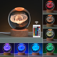 Veilleuse Galaxie en Cristal Gravée au Laser 3D, Boule de Cristal, Vente en Gros Usine
