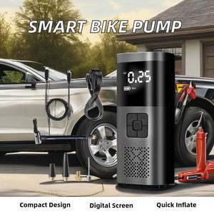 Mini <span class=keywords><strong>pompe</strong></span> à vélo électrique <span class=keywords><strong>sans</strong></span> fil portable pour voiture, gonflage de pneus, compresseur d'air, gonfleur de ballon, aluminium, jauge 150 PSI - Product Image 6