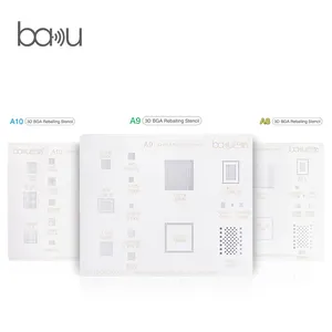 Commercio all'ingrosso in acciaio inox BAKU A10/A9/A8 BGA Mobile IC BGA Reballing Stencil strumenti di riparazione strato centrale Reballing Stencil