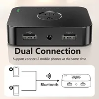 Récepteur audio 60-en-1, adaptateur sans fil stéréo RCA 3,5 mm pour musique sans perte, prend en charge la lecture de clé USB, amplificateur pour la maison/la voiture
