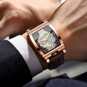 Orologi Scheletrati Quadrati Personalizzati di Marca per <span class=keywords><strong>Uomo</strong></span>, Orologi di Lusso Impermeabili Non Automatici in <span class=keywords><strong>Acciaio</strong></span> Inossidabile - Product Image 3