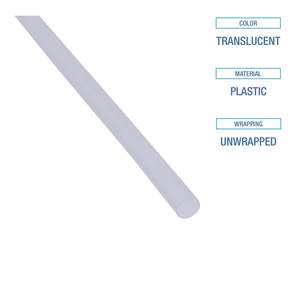 Boardwalk JSTU775T50 Jumbo Plastic Translucent Unwrapped <b>Drinking</b> <b>Straws</b> 7 3/4\" Pack of 250 Case of 50 Packs - Product Image 2