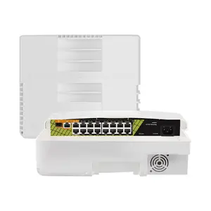 Manufacturer 16 Port Watchdog Hi-PoE Switch Outdoor Waterproof Gigabit Network Switches 10/100/1000M Support BT 60Watt Output